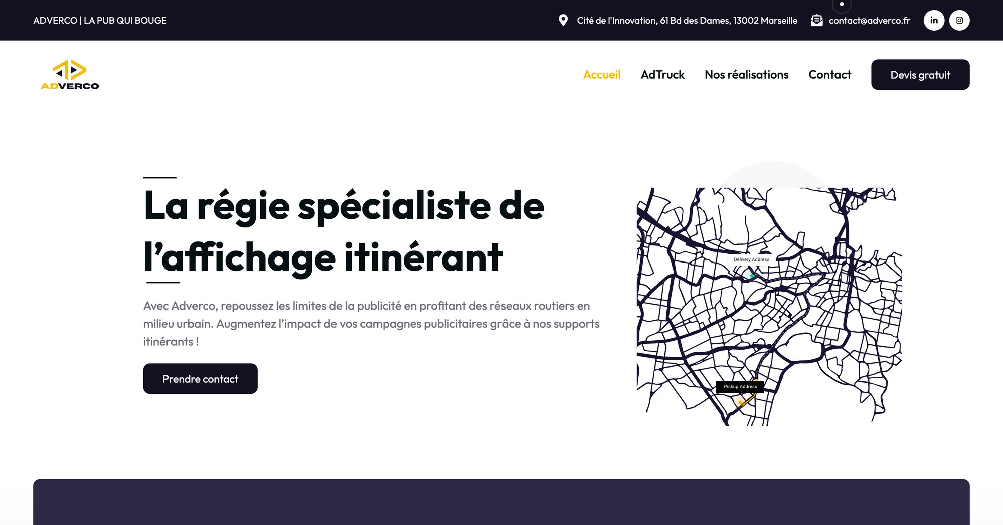 13up agency devloppe le site internet de la startup marseillaise adverco 